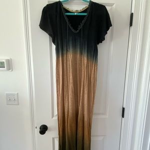 Free People maxi knit shirt dress